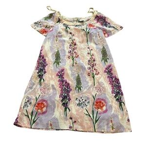 HD in Paris Anthropologie floral short sleeve shift dress size 6